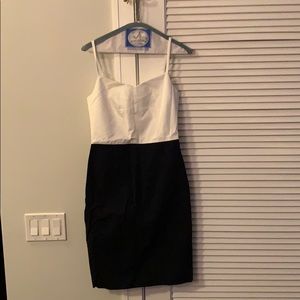 Navy & white color block dress
